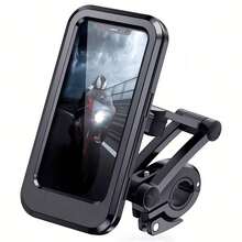 (1pc Bracket + 2pcs Silicone Suction Cups) Waterproof Phone Holder Set, Suitable For Bicycle, Motorcycle, Electric Scooter, With Screen Cover Magnetic Design, ABS Material Telescopic Navigation Bracket, Waterproof - Black - View 8