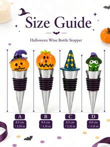 4pcs Halloween Wine Bottle Stopper Wizard Hat Pumpkin Sealer For Party Tables - Multicolor - View 2