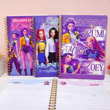 Hasbro KPOP Demon Hunter Girl Group Spiral Notebook A5 Creative Student Classroom Notepad Learning Stationery Colorful Page Lined Notebook - Multicolor - View 4