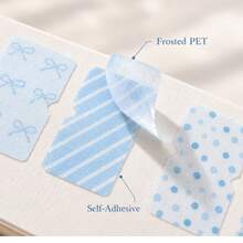 Nhãn chỉ mục PET mờ màu cầu vồng 400 cái/cuộn, miếng đánh dấu trang dán có thể tháo rời cho học sinh, sách, sổ kế hoạch, nhãn phân loại - Màu xanh nhạt - Xem 3