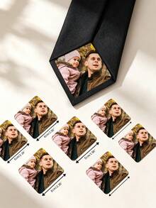 Personalized Photo Tie Patch (Pattern Only) - Fashionable Black Tie, Customizable Image,Custom Photo Patch For Ties,Ideal Business Gift For Wedding Anniversary And For Men, Husbands Or Fathers. - Multicolor - View 10