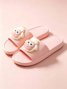 Unisex Slip-On Sandals, Unique Decor, Non-Slip Bathroom Slippers, Comfortable And Lightweight, Suitable For Bathroom, Summer - Pink - View 2