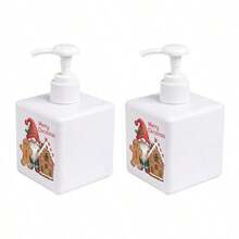 Square Plastic Foam Soap Dispenser Bottle With "Freezin' Season" Winter Christmas Print, Foaming Hand Soap Pump Bottle For Bathroom Countertop Home Decor - Multicolor - View 15