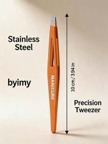 byimy High-Quality Stainless Steel Eyebrow Tweezers Hair Removal Plucker Slanted Tip Brow Tweezers Facial Grooming Tool - View 4