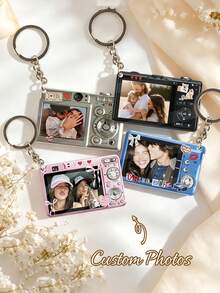 Custom Picture Keychain,Personalized Digital Camera Keychain,Customized Couples Keychain, Birthday Gift, Anniversary Gift, Couples Gift, Holiday Gift - Multicolor - View 2