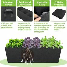 1pc Three-Compartment Breathable Plant Growing Bag, Plant Growing Mat, Rectangular Growing Bag With Three Holes, 15-Gallon (Approx. 5.7 Liters) Breathable Planter, Suitable For Outdoor Plants And Flowers - Black - View 5