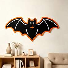 1pc Halloween Bat Shape 3D Felt Pin Board, Self-Adhesive Wall Panel Decorative Bulletin Board, Removable Reusable Memo Board Message Board For Home Office Wall Decor - A - View 3