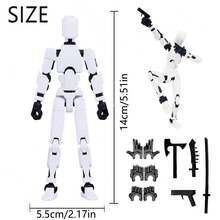 [DUMMY 13 Printable Connectable Figure 2023 Licensed Under CC By 4.0]Titan 13 3D Printed Action Figure Toy Set, Multiple Colors, With Various Accessories, Multi-Joint Movable, Adjustable Poses, Collector Desktop Decor Action Figure, Gift For Boys And Girls (Assembly Required) - Multicolor - View 3