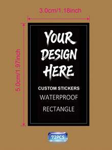 1/32/72/104pcs Custom Printed Rectangle Labels For Bottle, Personalized Waterproof Rectangular Stickers, Customized Printed Rectangle Label For Candles, Jars, Packaging Seals, Product Labels, Rectangle Sticker For Business Logo - Multicolor - View 12