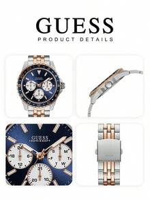GUESS W1107G3 Premium Men Gift Watch, 10ATM Water Resistant, Multi‑Function Day‑Date Display Two‑Tone Stainless Steel Wristwatch - W1107G3 - View 6