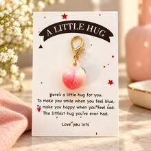 1pc/3pcs Women's Transparent Fruit Strawberry Apple Grape Resin Fruit Lemon Peach Strawberry Pendant With Blessing Card Creative Bag Charm Gift For Friends Wallet Accessory - Multicolor - View 5