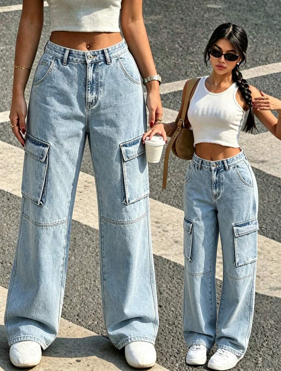 Plus Size Jeans - Blue - View 1