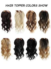 High-Quality Synthetic Water Wave Hair Topper, Middle Part Design, Natural Shine, Easy To Wear, Quickly Increase Hair Volume - Multicolor - View 3