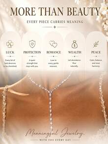 outingfit 1pc New Water Drop Long Tassel Necklace, European And American High-End Style Shiny Rhinestone Collarbone Chain - Silver - View 5