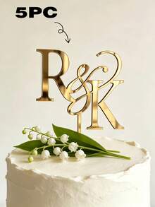 Custom Wedding Cake Topper, Personalized Mirror Acrylic Name & Initial Topper, Gold/Silver/Rose Gold Letter Cake Decoration, Suitable For Bride & Groom, Mr & Mrs Wedding Decor, Engagement, Anniversary, Bridal Shower - Cake Topper - View 10