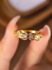 QIUCHU 1pc S925 Sterling Silver Musical Note Ring, Elegant Niche Design, High-End Elegant Daily Wear Ring For Women, Suitable For Daily, Dating, Party, And Perfect Holiday Gift. Silver Net Weight: 2.8g - Gold - View 9