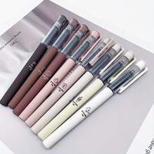 6pcs Coffee Theme Liquid Quick-Drying Ink Gel Pens, No Smear Soft Touch Pens For Note Taking Drawing School& Office Supplies - A - View 5