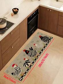 1pc Three Adorable Little Chicks Kitchen Mat, 0.6mm Plush Velvet, Soft And Machine Washable, Suitable For Kitchens, Corridors, Bathrooms, Living Rooms, Outdoor Entrances, And Toilets, Usable Year-Round And Appropriate For Various Occasions. - Multicolor - View 14