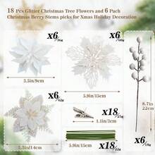 Sparkling Christmas Products - Flower Clips, Christmas Trees, Wreath Decorations, Artificial Flowers, Picking Decorations, DIY Wreath Decorations, New Year's Wedding, Home Furnishings, Party - Multicolor - View 11