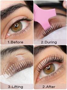 8/2pcs Self-Adhesive Eyelash Lifting Pads, Glue-Free Eyelash Curler, Reusable Soft Curl Beauty Tool, Pink - Pink - View 3