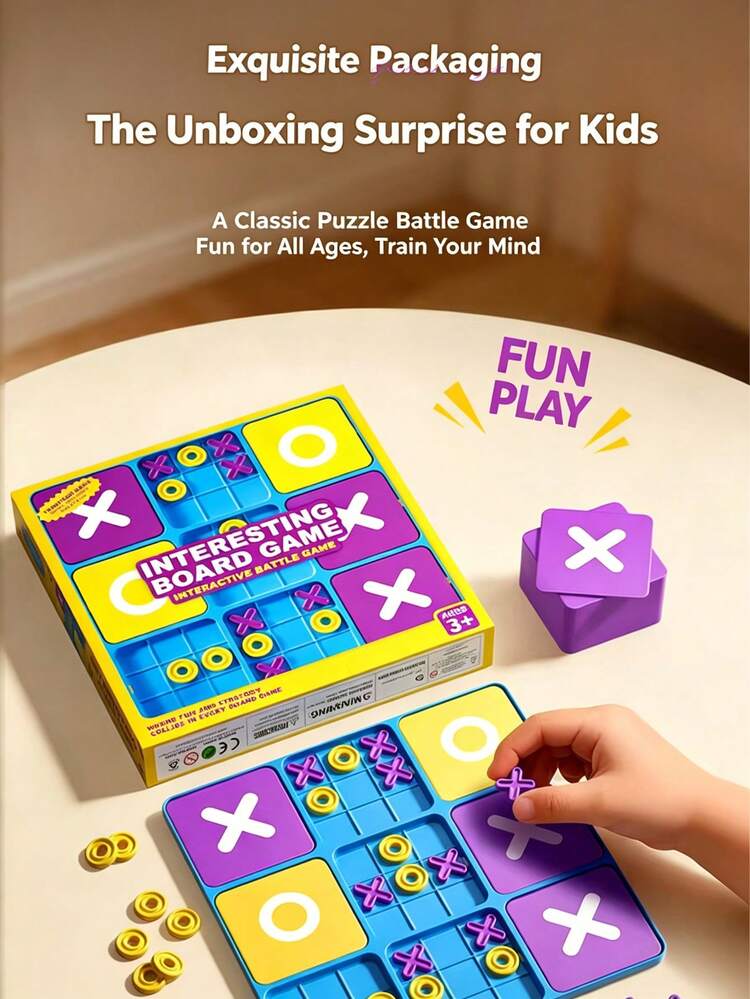 Upgraded Tic Tac Toe Game Set, Children Interactive XO Strategy Educational Toy, Parent-Child Interaction Educational Toy, Perfect For Family Night, Party, Indoor Games, Ideal Birthday Christmas Holiday Gift For Boys And Girls, Portable Competitive Tabletop Toy Set, Board Game, For Holiday Entertainment And Gifting - Multicolor - View 8