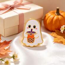Cute Ghost Halloween Enamel Pins Set, Pumpkin Witch House Brooches, Spooky Fun Lapel Pins For Backpacks Jackets Hats Decor, Halloween Gift For Friends - Multicolor - View 10