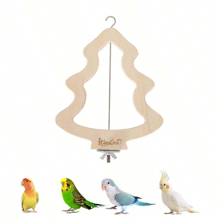 ITANDME Bird Perch Platform, Multifunctional Bird Perch With Fruit Fork, Parrot Perch Suitable For Budgerigars, Lovebirds, And Sun Conures