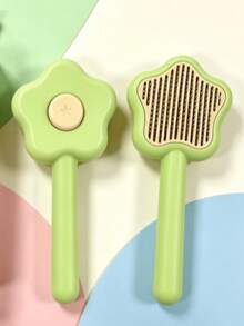 Magic Wand Flower Pet Brush Cleaning One Button Hair Removal Grooming Comb Gentle Deshedding Massage Tool For Cats Dogs - Multicolor - View 7