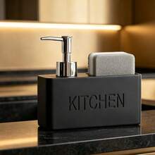 1PC Acrylic Flat Fashion Kitchen Soap Dispenser Ornament, Kitchen Countertop Decor - Black - View 5