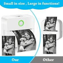 Mini Sticker Printer, White Portable Thermal Sticker Maker Machine With Paper Roll, Inkless Bluetooth Printer Compatible With Android & IOS Smartphones & Tablets, Pocket Printer For Notes, Labels, Memos, Pictures, Ideal Gift - Multicolor - View 10