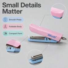 Mini Stapler Set With Tail Staple Remover Design, Portable Document Binder For Exam Papers And Office Supplies - Sets - View 4