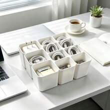 New 11-Compartment USB Cable Organizer/Tray, An Essential Accessory For Organizing Electronic Devices, A Desktop Drawer-Style Cable Organizer Suitable For Home And Office Use. - Multicolor - View 7