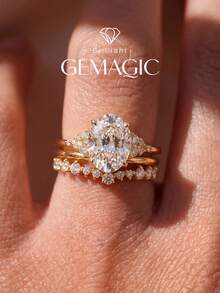 3pcs/Set Fashionable Rhinestone Rings, , Unique Ladies Ring Set, Suitable For Daily Wear, Dating, Exquisite Jewelry Gift For Women, New Year Gift, Valentine's Day Gift - Design Of Three Diamond Rings - View 3