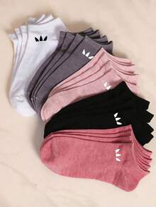 20 Pairs Women Solid Color Boat Socks, Sweet Absorbent Breathable Invisible Socks, Suitable For Daily Wear, Sports, School Style, All Seasons, Random Colors, Optional 1 Pair/10 Pairs/20 Pairs - Multicolor - View 5