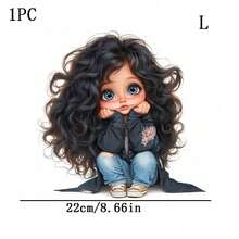 1pc/2pcs/3pcs Cute Girl Pattern High Definition Heat Transfer Stickers, DIY Iron-On Patches, Suitable For Backpack/Pillow/Pants/Sofa Cover, Easy To Operate, Seamless Fit, High Resilience, Tear-Resistant, Fade-Resistant And Washable - Image Only - Multicolor - View 3