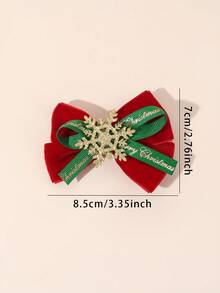 2PCS Christmas Bows For Girls Golden Glitter Snowflake Decor Alligator Clips Holiday Party Daily Hair Clips Kids Hair Accessories - Multicolor - View 8