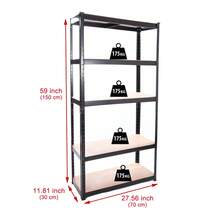 Warehouse 5 Tier Racking Shelf Heavy Duty Steel Garage Shelving Unit 150x70x30cm - DTGS11WH01157001 - View 7