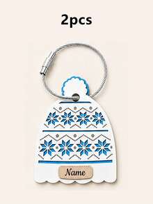 Custom Acrylic Knit Hat Keychain, Personalized Name Keychain Accessories, Bag Charm Key Chain, Customized Keychains, Customizable, Christmas Keychain - Multicolor - View 9