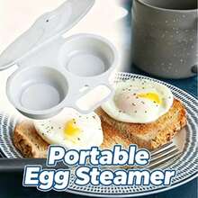 1pc Microwave Egg Cooker Poacher, Non-Electric Heat-Resistant PP Plastic, Double-Layer Egg Cup Heat-Insulating Base, Space-Saving Breakfast Cooking Tool, For Home Office Dormitory, Easy Clean Kitchen Gadget With Sturdy Handle Durable Cookware - Multicolor - View 1