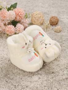 Sepatu Bot Bayi Hangat Motif Kartun untuk Bayi Usia 0-1 Tahun, Model Musim Dingin Terbaru - Putih - View 4