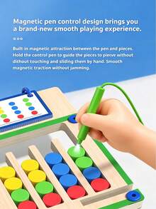 Children's Double-Sided Gear Maze Shape & Color Sorting Educational Wooden Toy Game, Holiday Gift - Multicolor - View 4