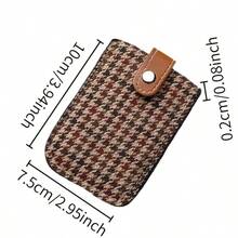 Pull-Out Multi-Slot Card Holder, Ultra-Thin Compact Large Capacity Card Sleeve, Luxury Houndstooth Women's Portable Card Holder, Can Store ID Card And Bank Card - Multicolor - View 3