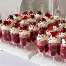 Reusable Clear Dessert Cups, Elegant Mousse Cups, Parfait Cups, Dessert And Pudding Bowls, Thickened Ice Cream And Custard Containers. Perfect For Christmas Party, Wedding, Event, Dessert Display, Valentine's Day Event Service, Holiday Tableware - Transparent - View 6