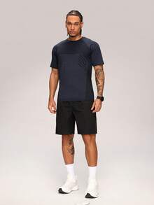 MASKERT Men's Sports T-Shirt For Boxing, MMA Combat Training, Tennis, Badminton, Daily Running And Gym Strength Workout - Navy Blue - View 7