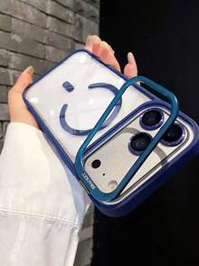 磁吸手機殼，相容 iPhone 17 Pro Max 17 Pro 17 Air 16 15 14 13 12 11 Pro Max Plus，附支架與玻璃鏡頭保護蓋，防震保護殼 - 寶藍色 - 查看 3