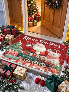 1pc 3D Anti-Slip Cute Santa Claus Floor Mat, Christmas Decoration Essential, Suitable For Entryway, Study, Bedside, Floor Mat, Outdoor, Easy To Clean, Anti-Slip, Quick Drying, All Season, Washable - A - View 6