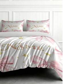 Customizable Name Duvet Cover, Cute & Playful Style, Suitable For Boys & Girls Bedroom, Gift, All Season Exclusive Customized Duvet Cover - Multi-color 3 - View 2