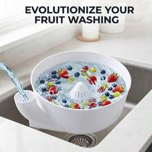 1 buah Saringan Putih, Alat Pencuci Buah di Wastafel Dapur, Saringan dengan Lubang Drainase untuk Membilas Stroberi, Blueberry, Anggur, dan Buah Beri Lainnya, Cocok untuk Penggunaan Sehari-hari di Meja Dapur dan Wastafel - MultiWarna - View 1