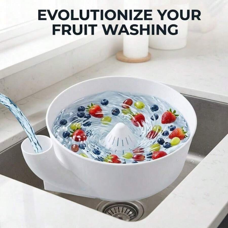 1 buah Saringan Putih, Alat Pencuci Buah di Wastafel Dapur, Saringan dengan Lubang Drainase untuk Membilas Stroberi, Blueberry, Anggur, dan Buah Beri Lainnya, Cocok untuk Penggunaan Sehari-hari di Meja Dapur dan Wastafel - MultiWarna - View 1