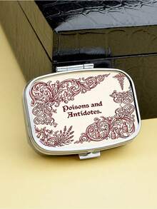 Portable Mini Pill Case, Single-Piece 2d Flat-Printed Dual-Compartment, Vintage Floral And Botanical Pattern Print, Sealed And Moisture-Proof, Capsule And Vitamin Organizer, Pocket-Sized Travel Medicine Storage Box, 2D Flat,Only Includes The Box - Multicolor - View 3